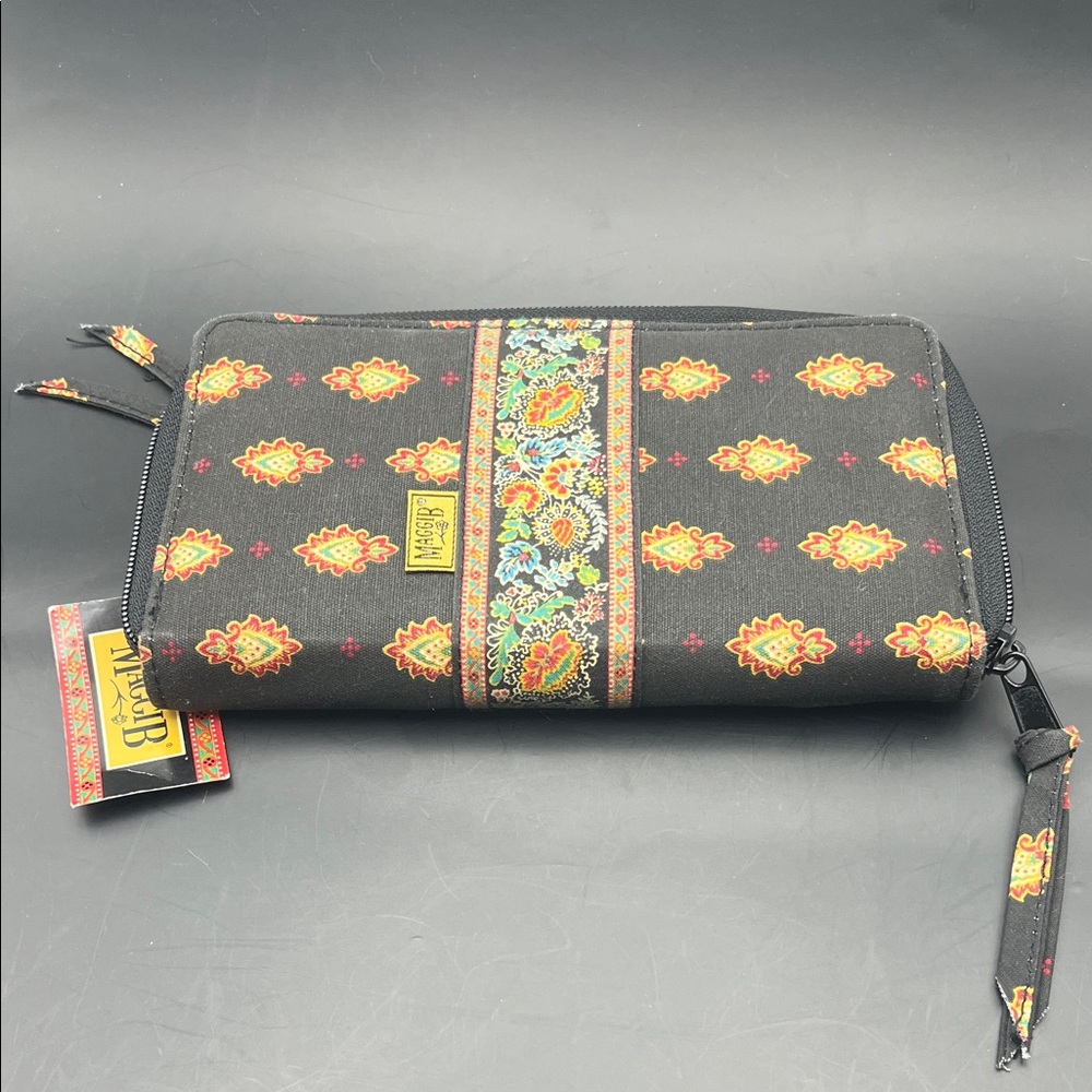 NWT MAGGIB Maggie Barnes Ganz boho Women's Zipper Wallet Floral VINTAGE